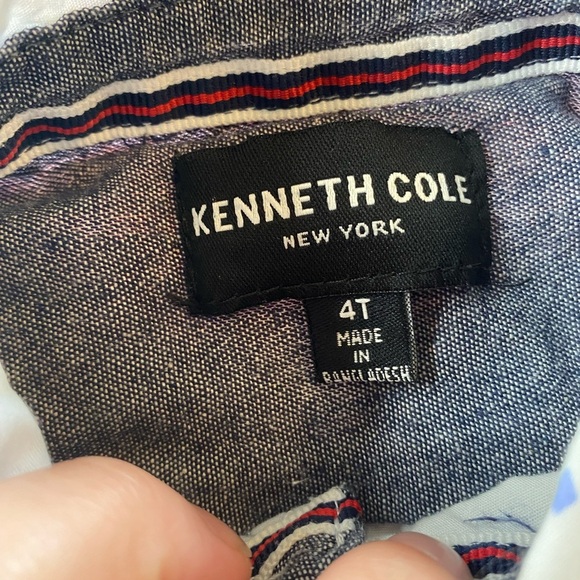 Kenneth Cole New York Blue and White Button Down Shirt with Floral Pattern - Picture 3 of 5